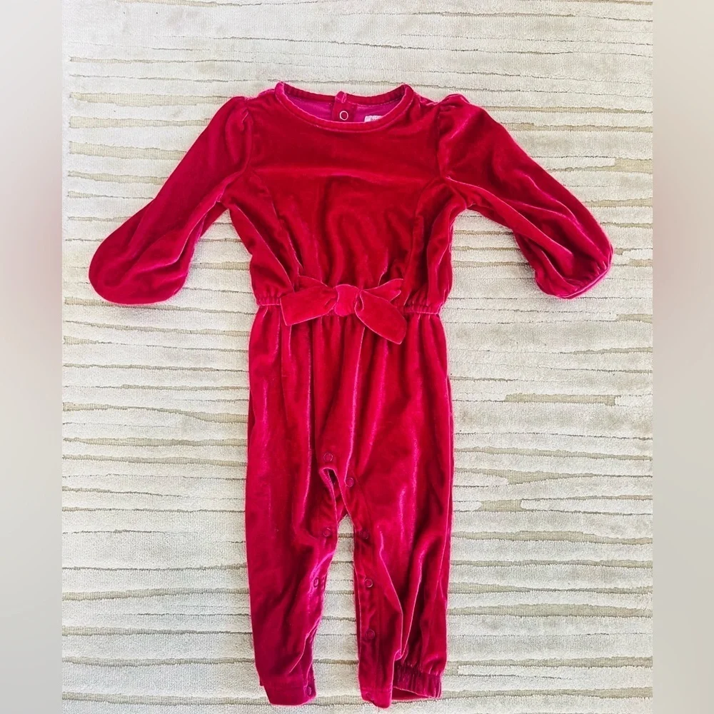 Cozy raspberry one piece little girl size 12 mos